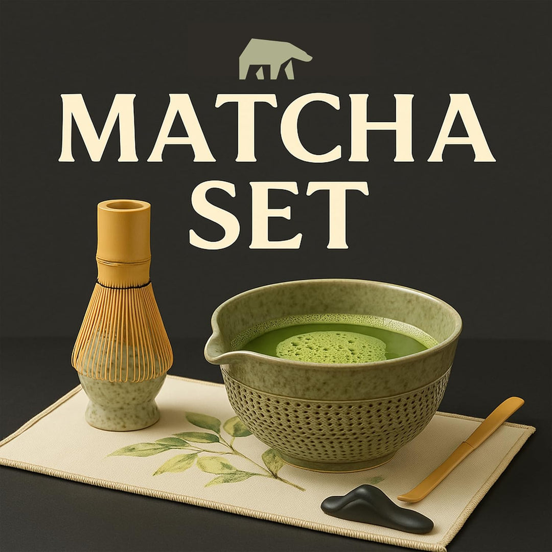 Matcha Set Premium Matcha Tee-Set, Matcha Set Tea (7-teilig) Keramik, Bambus Matcha Schneebesen, han