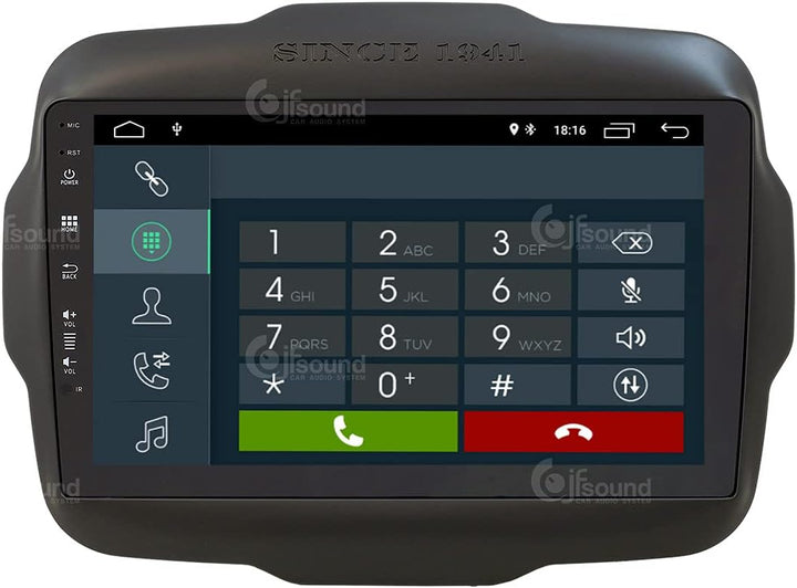 Personalisiertes Autoradio für Jeep Renegade Android GPS Bluetooth WiFi USB DAB+ Touchscreen 9" 4cor
