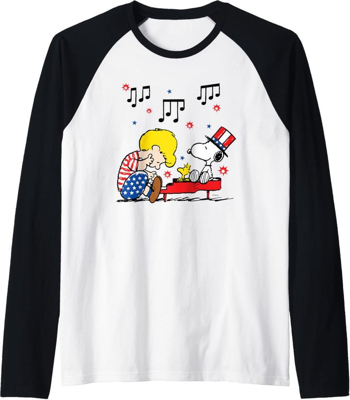 Peanuts Schroeder und Snoopy Americana Raglan