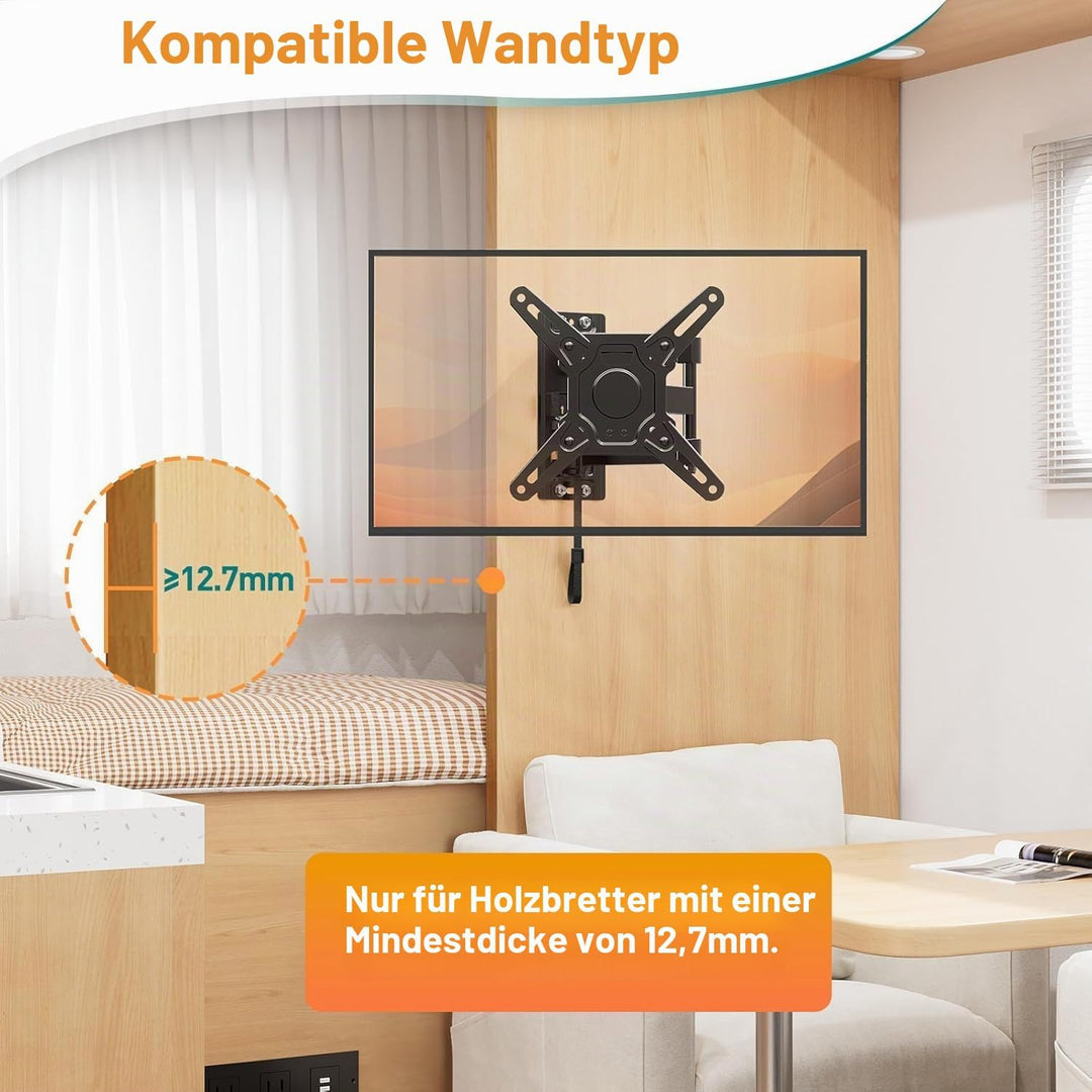 ELIVED Wohnmobil-TV-Halterung für Wohnmobile, abschliessbare Wohnmobil-TV-Wandhalterung für die meis