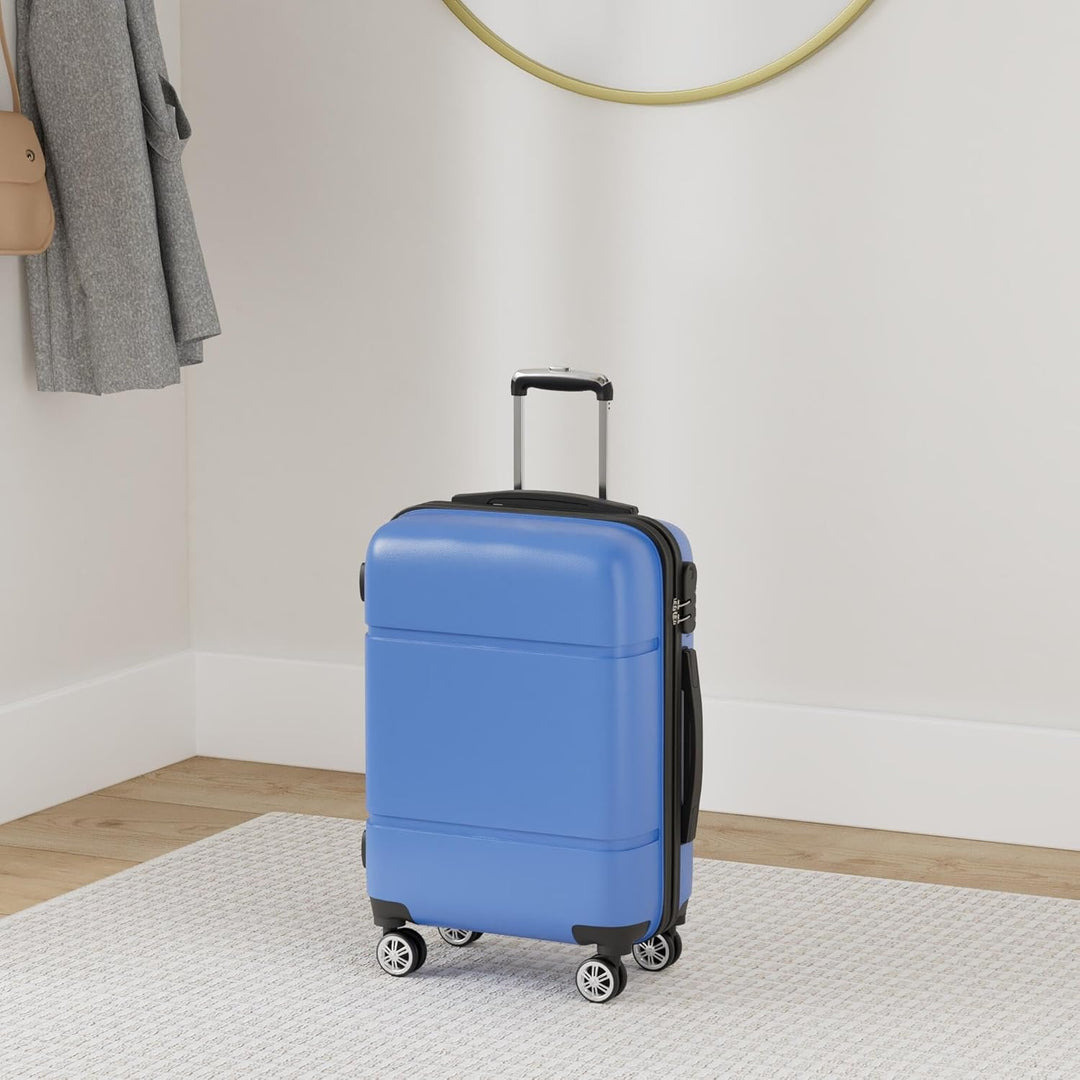 KONO Reisekoffer Handgepäck Koffer mit Rollen Hartschale Trolley 55x38x22cm 33 Liter Leichtgewicht A