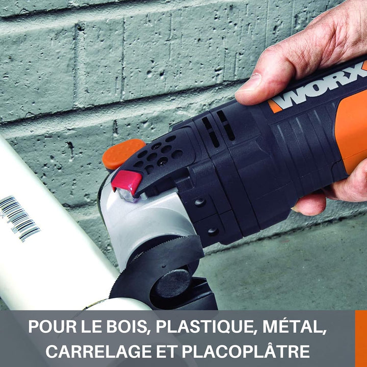 WORX WX681 sonicrafter F50 multifunktionswerkzeug 450w – zum schneiden, polieren, schleifen uvm. – m