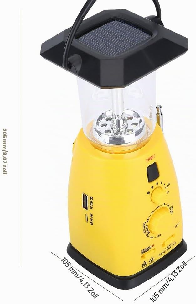 Kurbelradio, Solar Radio Ernstfall LED Taschenlampe Solarradio mit Kurbel Weltempfänger mit Handylad