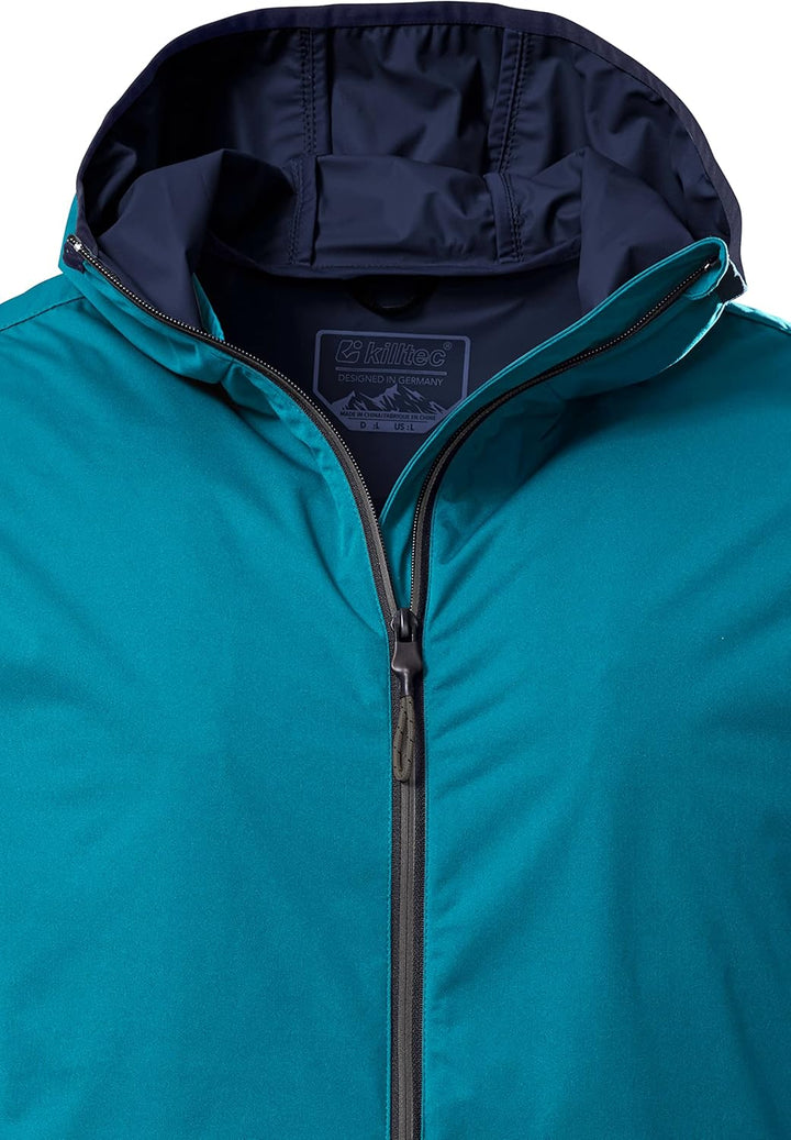Killtec Herren Kos 60 Mn Jckt 2-Lagen Fuktionsjacke/Outdoorjacke mit Kapuze, packbar L dunkelaqua, L