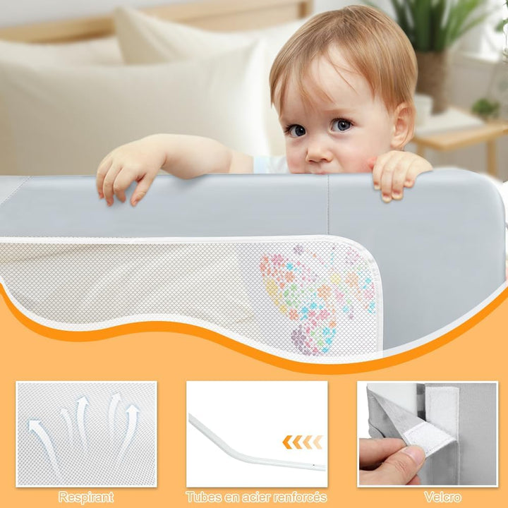 Kleinkind Bettschutzgitter Bettgitter Kinderbettgitter Babybettgitter höhenverstellbares Bettgitter