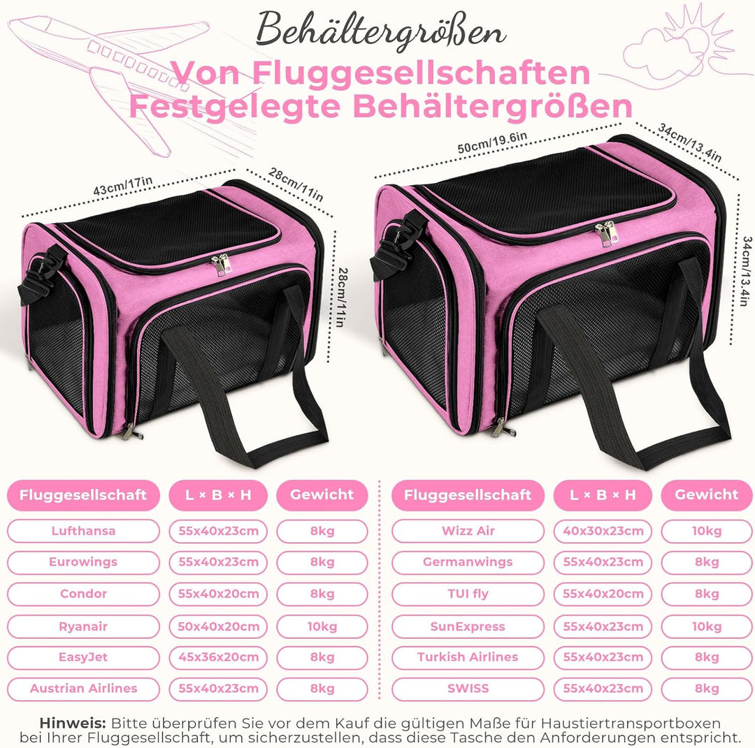Lohofrnny Transporttasche Katze, Transportbox für Katze Hund, Katzentransporttasche, Faltbare Hausti