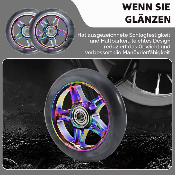 Scooter-Räder 110 mm, 2 Stück Scooter-Räder, Ersatzrad mit ABEC 9 Kugellagern, für Kippwagen, Extrem