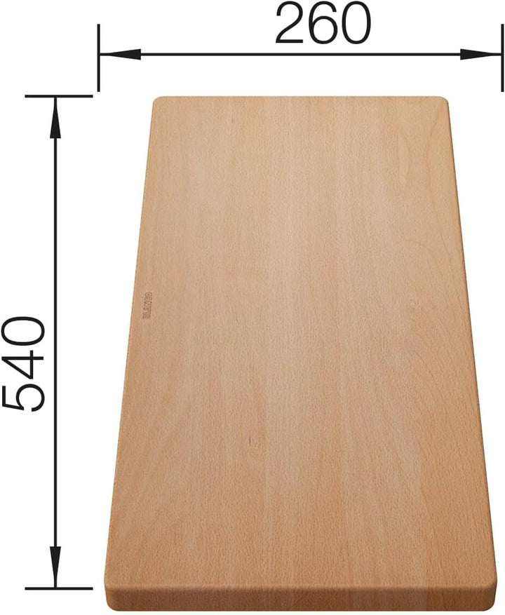 BLANCO Schneidbrett aus massiver Buche | 540 x 260 mm | Für Spülen und Becken mit klassischem Einbau