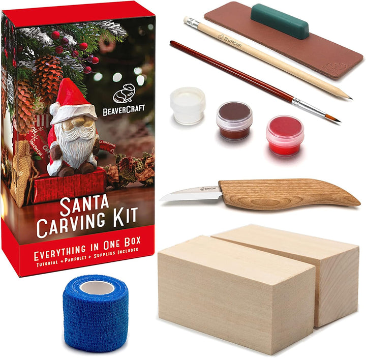 BeaverCraft Holzschnitzset für Kinder DIY 06 Santa - Schnitzmesser Set für Anfänger Erwachsene und J