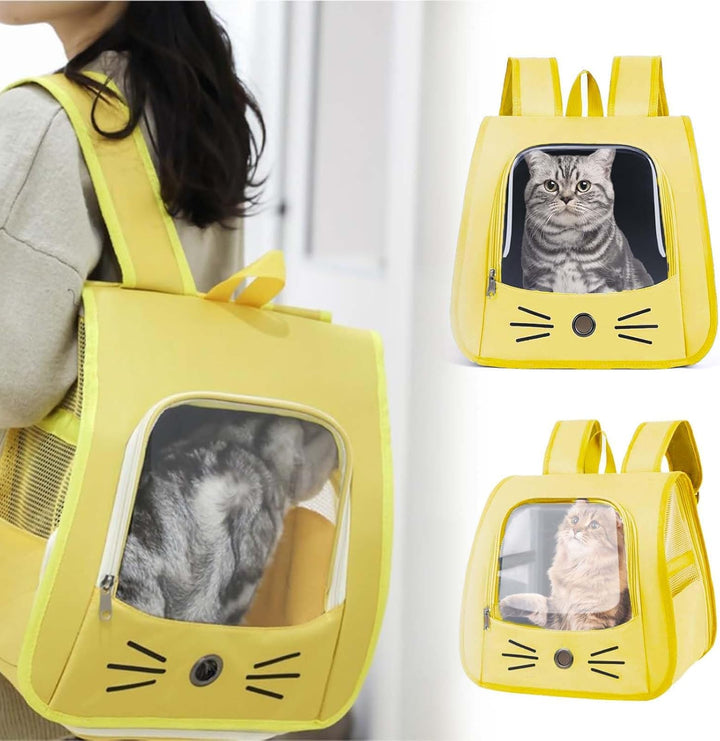 Tragbare und Faltbare Katzentasche,Atmungsaktive und Faltbare Haustier Rucksack,Katzenrucksack mit N