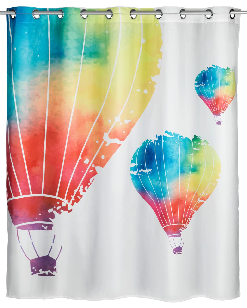 WENKO Anti-Schimmel Duschvorhang In the Air Flex, Textil-Vorhang mit Antischimmel Effekt, grosse int