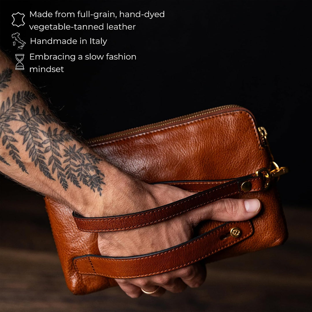 Time Resistance Leder Clutch für Herren – Organizer Tasche für Herren – Handgelenktasche – Aktentasc