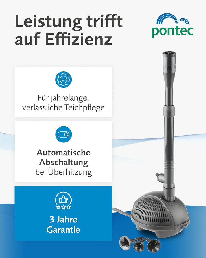 Pontec 56465 Wasserspielpumpe PondoVario 750, Wasserspiel, Teichpumpe, Fontänenpumpe, Gartenteich, Z