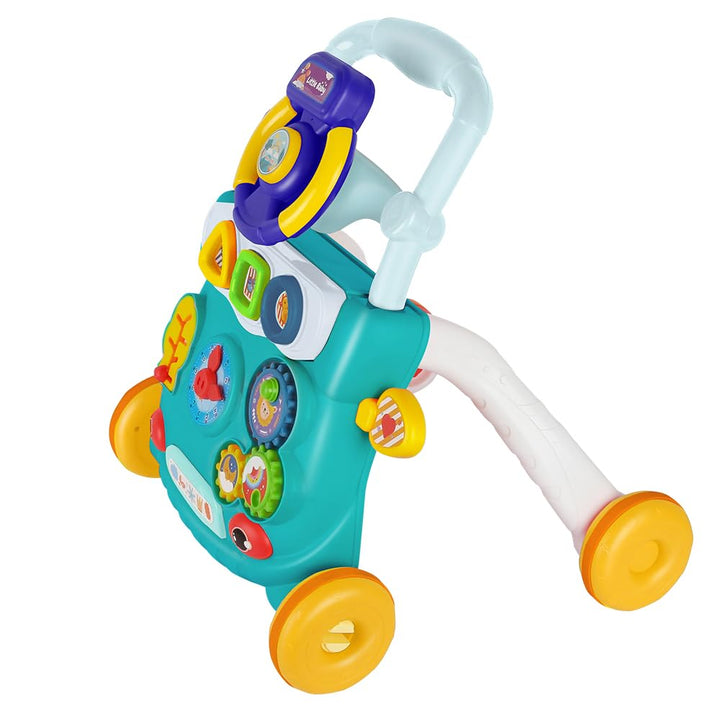 Interaktive Laufhilfe mit abnehmbarem Spielboard I Bunte Farben Musik Licht Sensor IBaby Walker Plas