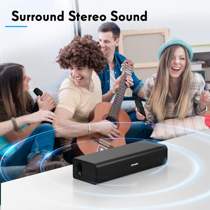 LEFANDI Karaoke Mikrofon Bluetooth,Karaoke Anlage mit 2 Mikrofonen,Portatile Karaoke Maschine mit 2