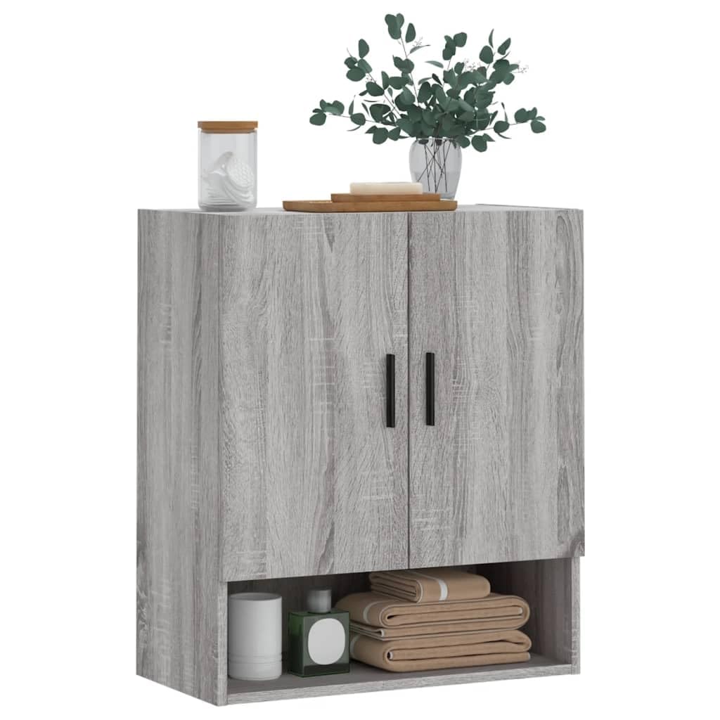 prissent Wandschrank Grau Sonoma 60x31x70 cm Holzwerkstoff Hängeschrank Badschrank Langlebiges Mater