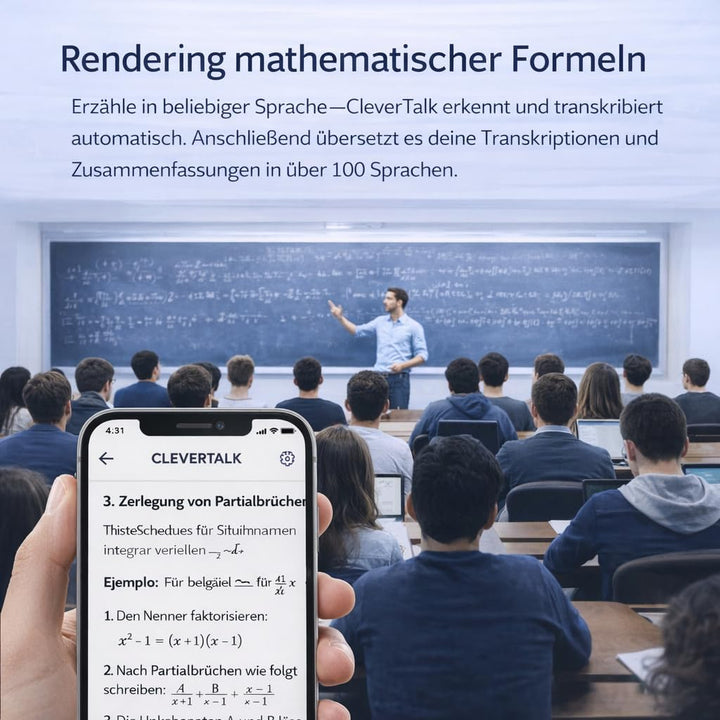 CleverTalk Q1 KI-Sprachrekorder | Sprachaktiviert | Mobile App, Mac, Windows und Web | Europäische C
