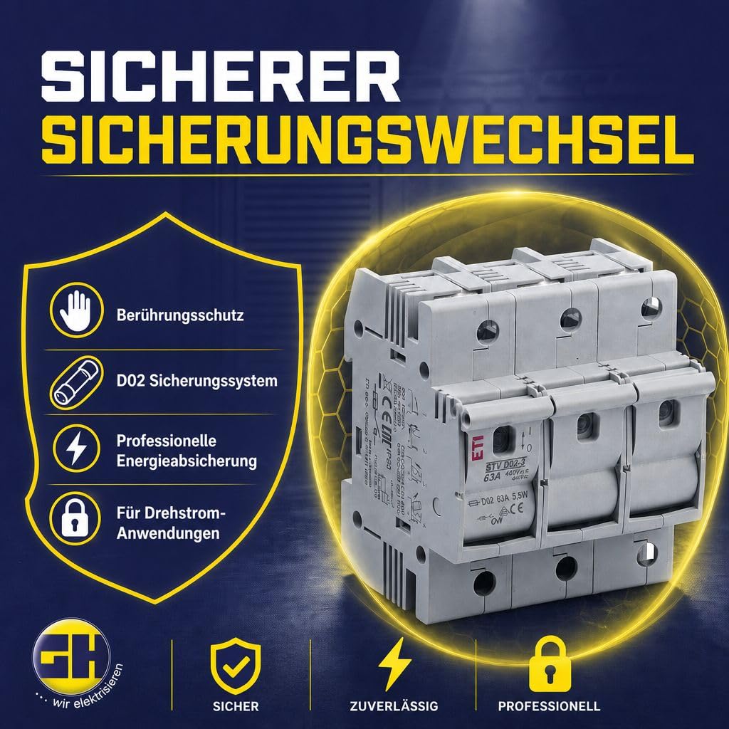 grenda-hammer® | Neozed Lasttrennschalter Set D02-3-polig Set mit Sicherungen und Passhülsen (Lasttr