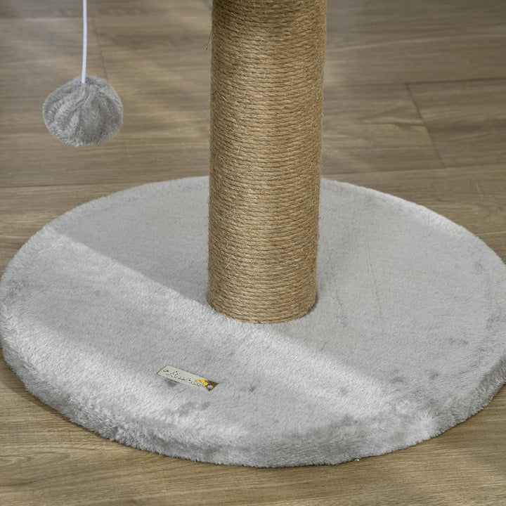 PawHut Kratzbaum 49 cm Kleiner Katzenturm mit Spielball, Sisalstämme, Plattform, Katzenkratzbaum, Kl