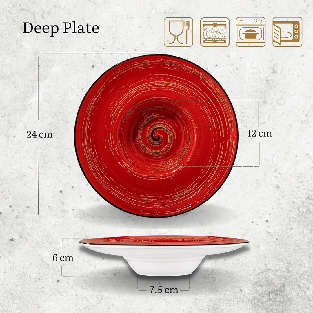 Wilmax | SPIRAL tiefe Teller - 2 Stück | Elegant | Modern | Langlebig | Sicher | Glasiertes Porzella
