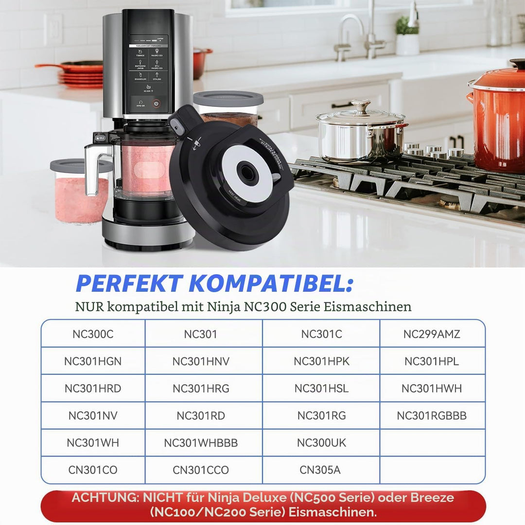 Äusserer Schalendeckel Ersatz für Ninja Creami NC301 Serie Eismaschine, Wiederverwendbarer Creami-De