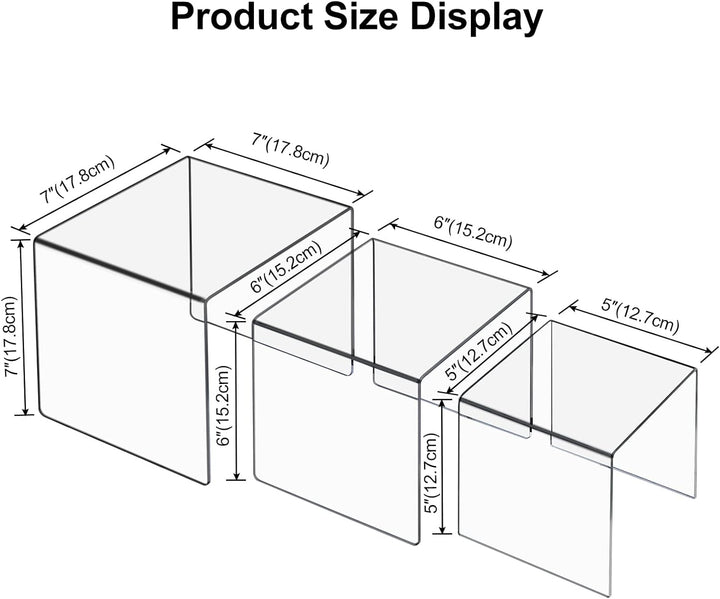 Boxalls 2 Set Acryl Display Risers, Klare Produktstände für Sammlungen, Schmuck Display Riser Regal