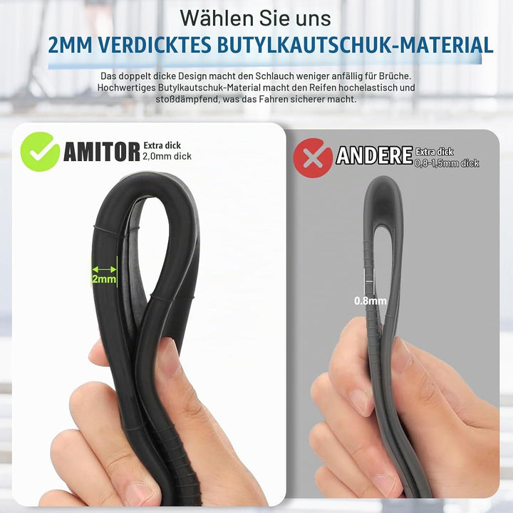 E Scooter Reifen 8 1/2 x2 Schlauch für Xiaomi Pro 2/Pro/M365/1S/Mi 3, 50/75-6.1 Reifen und Schlauch