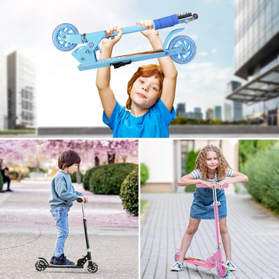 Hyiatyo Klappbarer Roller Kinder 6 Jahre mit LED Rädern, Kinder Scooter ab 3-10 Jahre, Faltbar Kinde