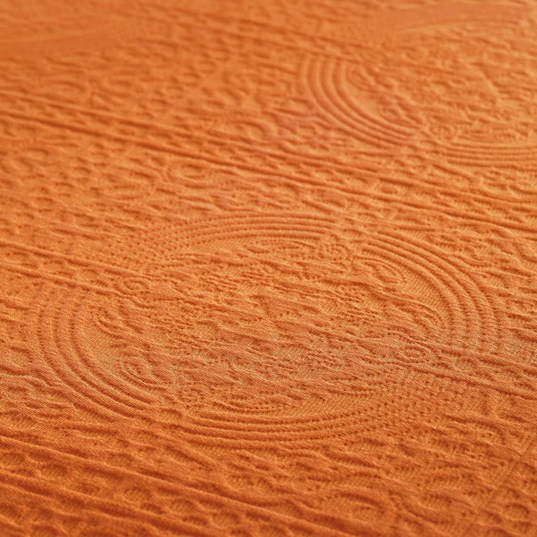 SUPERIOR 100% Baumwolle Fleur de Lis Matelasse Tagesdecke für Doppelbett, Mandarine Twin Mandarin, T
