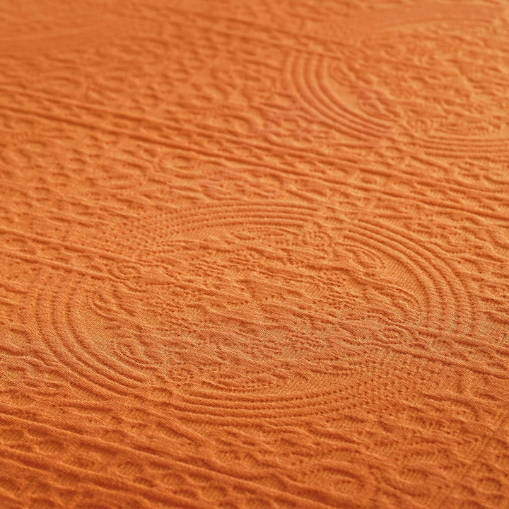 SUPERIOR 100% Baumwolle Fleur de Lis Matelasse Tagesdecke für Doppelbett, Mandarine Twin Mandarin, T