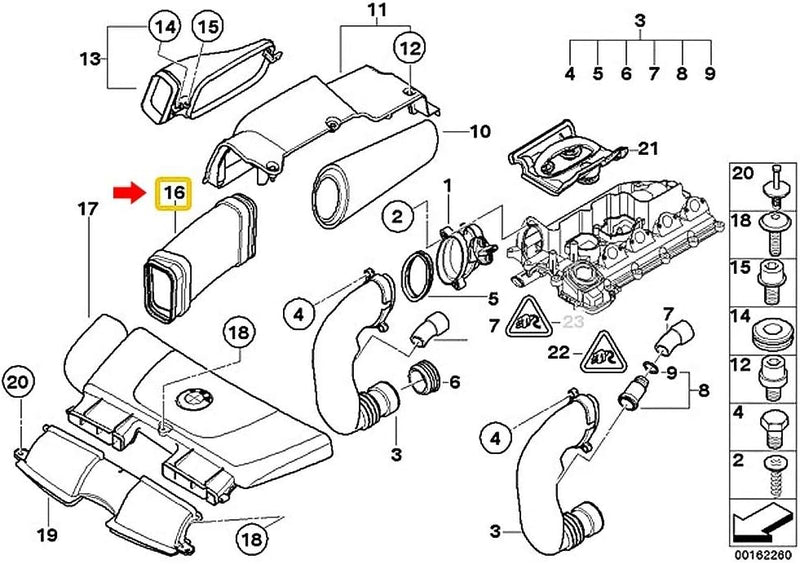 Motor Ansauganlage Schlauchleitung - Polypropylen Motor Ansauganlage Rohr Rohr Kompatibel mit 3er E9