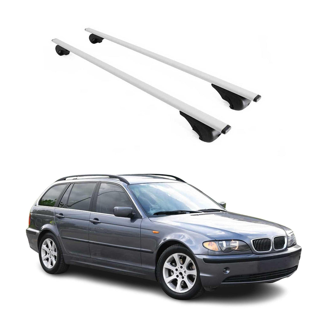 OMAC Dachträger Gepäckträger kompatibel mit BMW 3er Touring E46 1998-2006 Metall Grau 3er Touring 19