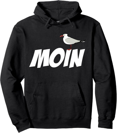 Moin Möwe Norddeutsch Hafen Meer Hamburg Anker Segel Pullover Hoodie