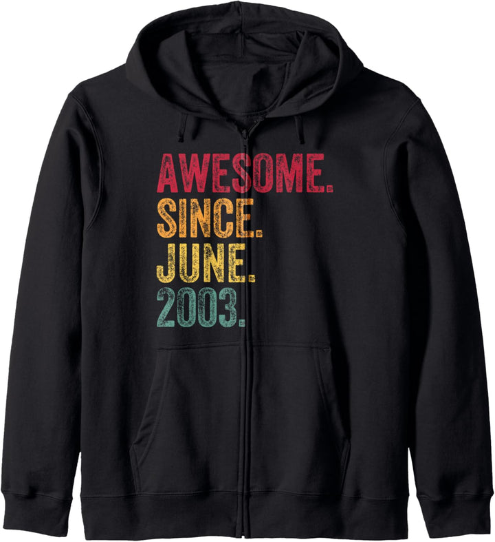 Awesome Since June 2003 18th Birthday 18 Years Old Vintage Kapuzenjacke