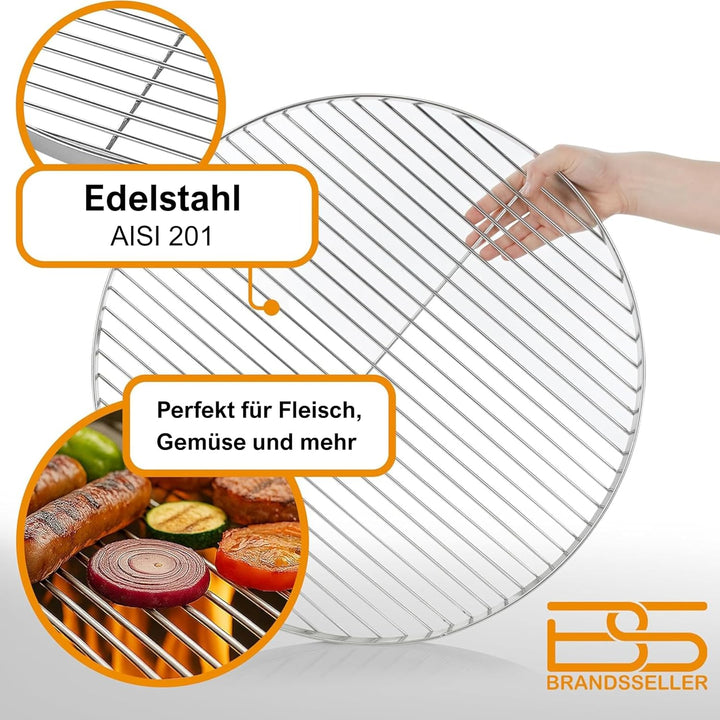 Brandsseller Edelstahl Grillrost Ø 60 cm Schwenkgrill geeignet AISI 201 rostfrei runder BBQ-Rost leb