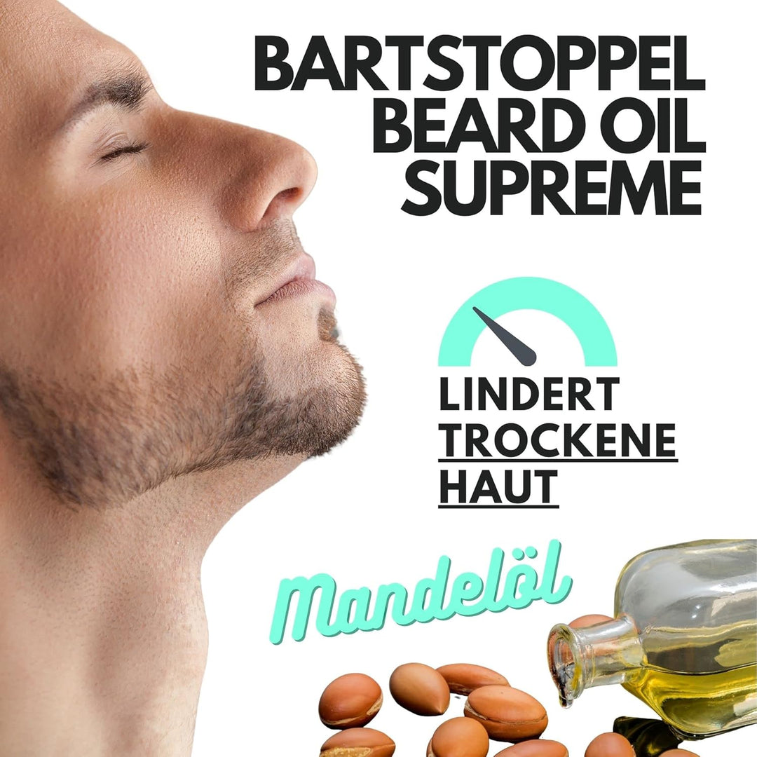 Bartöl Japan Patchouli Duft Herren Bartstoppel® Supreme - gegen Schuppen - Bartwachstum Beschleunige