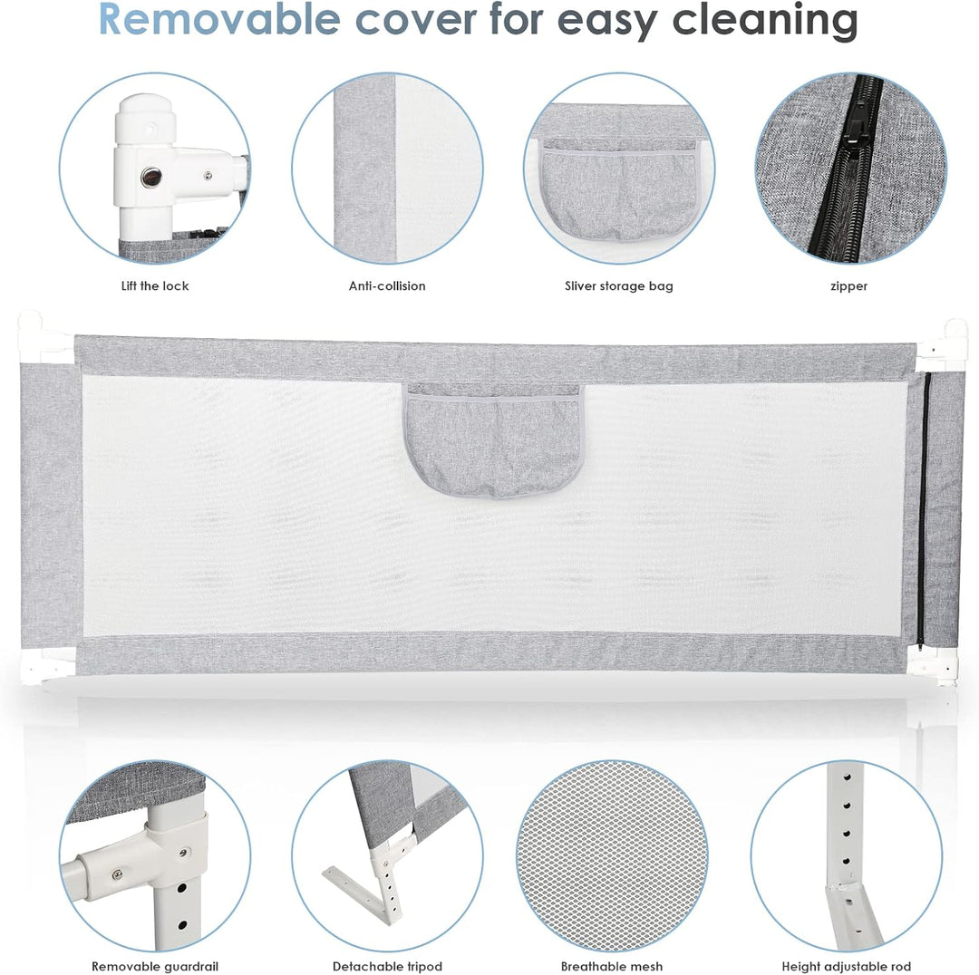 2 Pack 200cm Rausfallschutz Bett, Bettgitter zum vertikalen Heben, Bettschutzgitter Sicherheitsschut