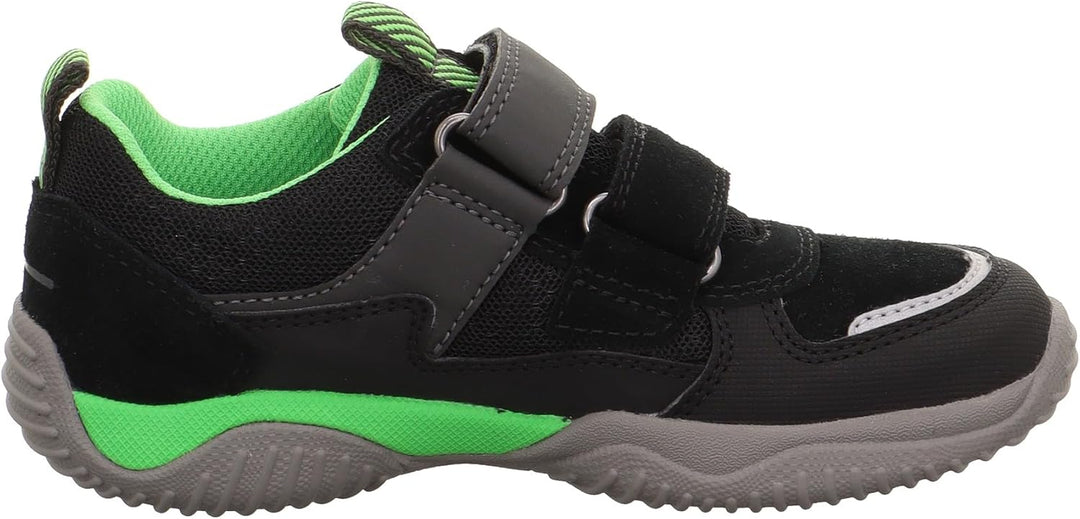 Superfit Mädchen Storm Sneaker 27 EU Schmal Schwarz Grün 0000, 27 EU Schmal Schwarz Grün 0000