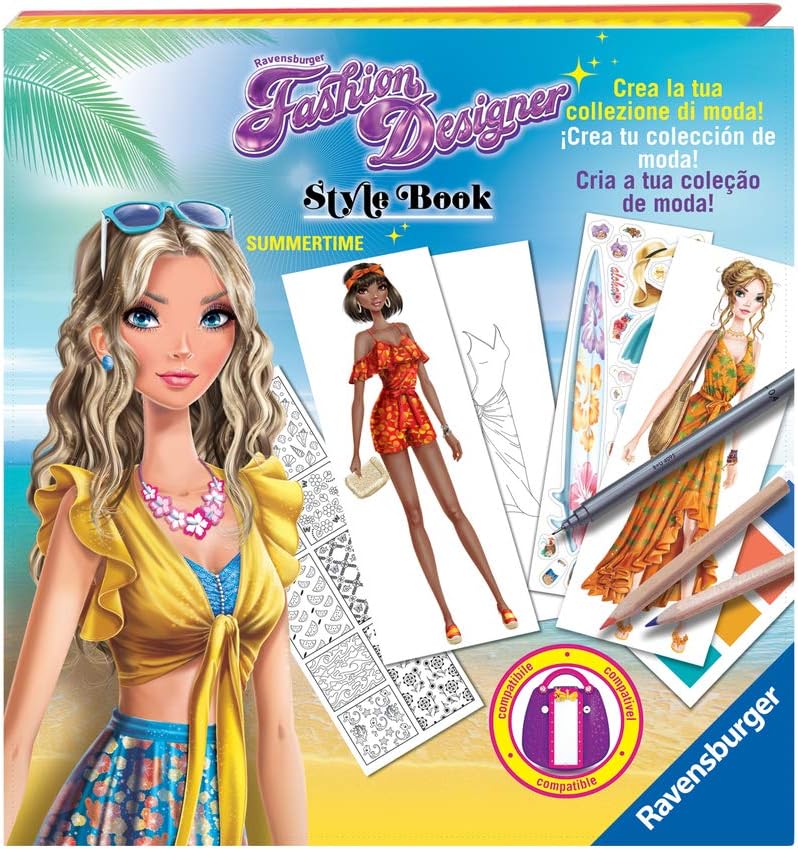 Ravensburger 18126 1 Fashion Designer Style Book Magie Sommer Kreatives Spiel, Mehrfarbig