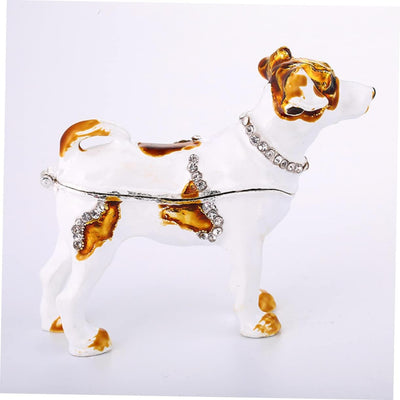 HOMSFOU 2st Hundefigur Figur Faberge Hundehandwerk Strass-hundehandwerk Emaille Schmuck Dekorativer