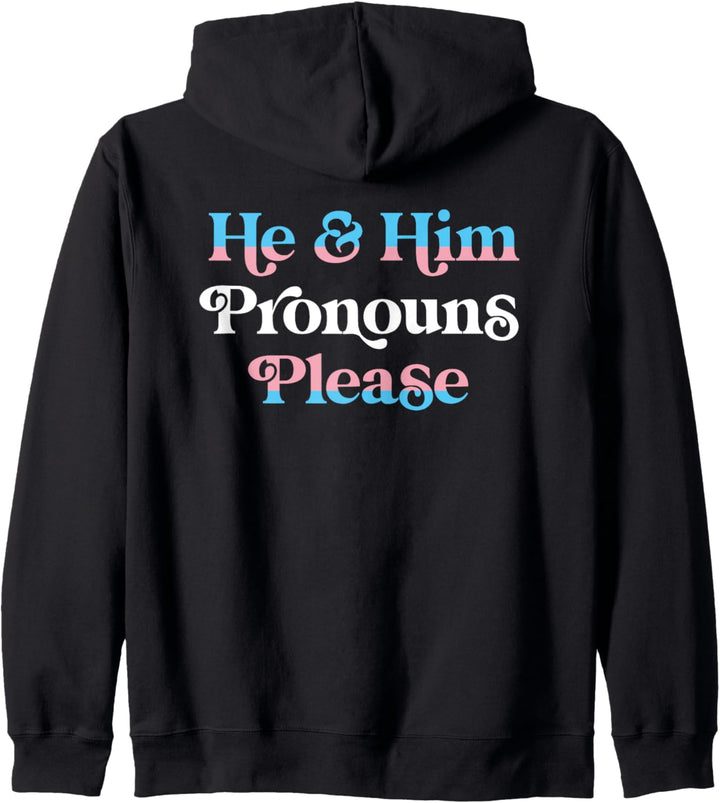 He & Him Pronouns Please Trans LGBTQ Transgender Pride Flag Kapuzenjacke