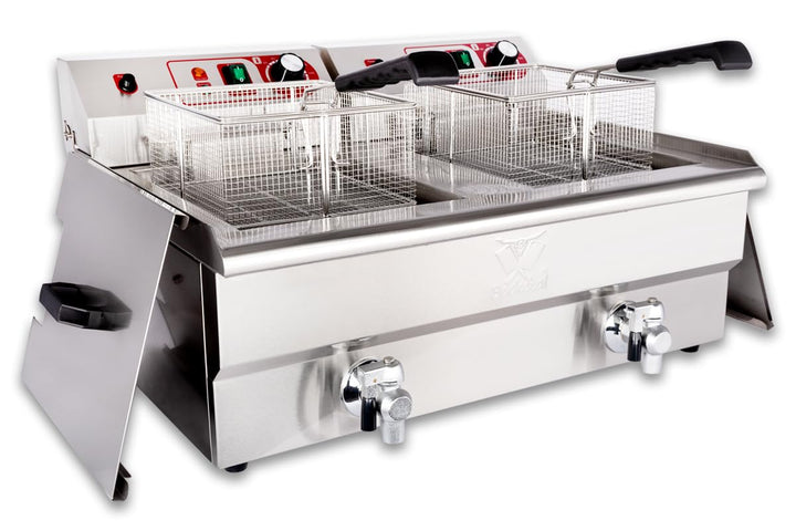 Beeketal 'BWF-162P' Profi Gastronomie Doppel Kaltzonen Fritteuse (2 x 16 Liter Volumen für max. 2 x
