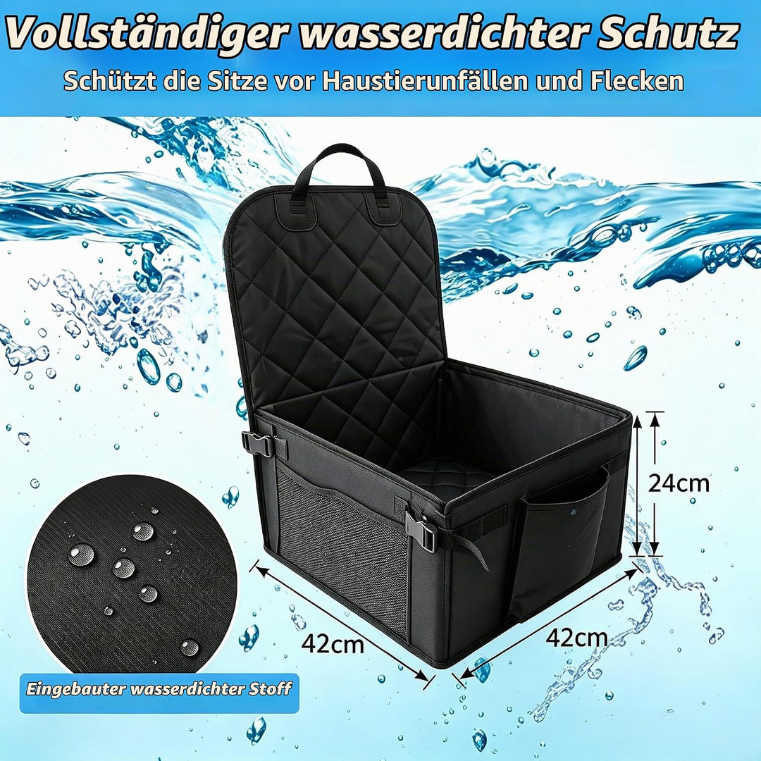 Hunde Autositz, Hundeautositz Mit Verstärkten Verschlussschnallen und Stahlrohr Rahmen, Wasserdichte