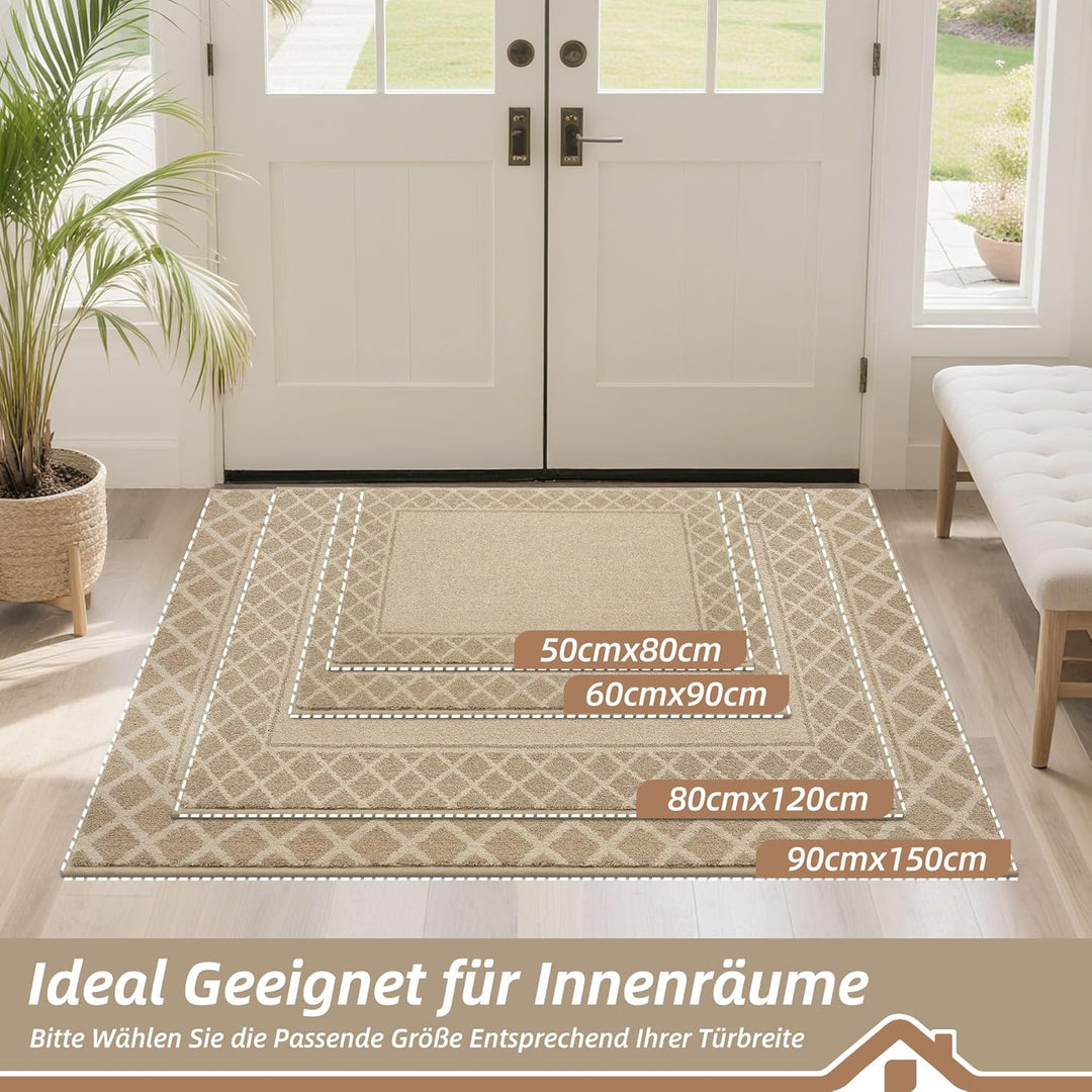 BEQHAUSE Fussabtreter Innen, Fussmatte, Schmutzfangmatte Waschbar, TPR rutschfest Fussabtreter Innen