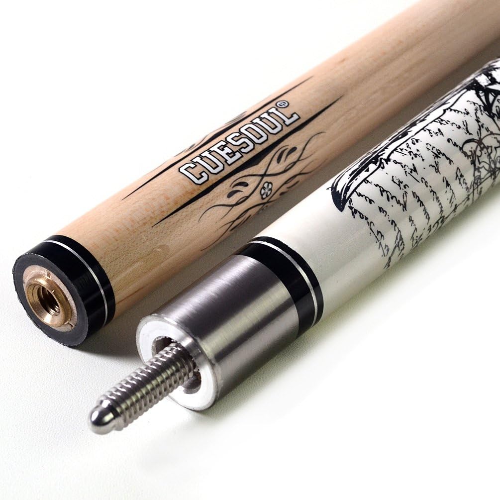 CUESOUL Rockin Series 57"21 Unzen Maple-Pool Queue Set mit Gewindeschoner/Wellenschutz und Cue Handt