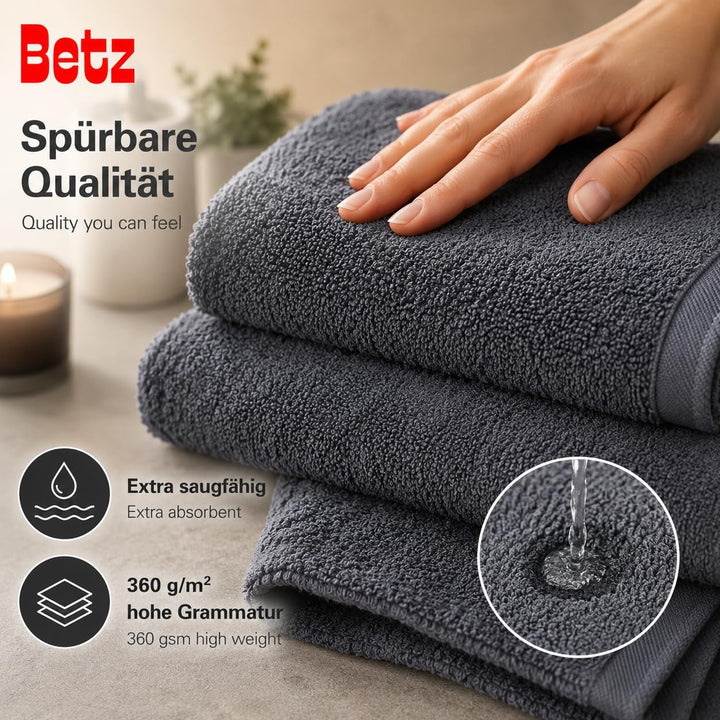 Betz 12 TLG. Handtuch Set Berlin 100% Baumwolle Liegetücher, Handtücher, Gästetücher, Seiftücher und