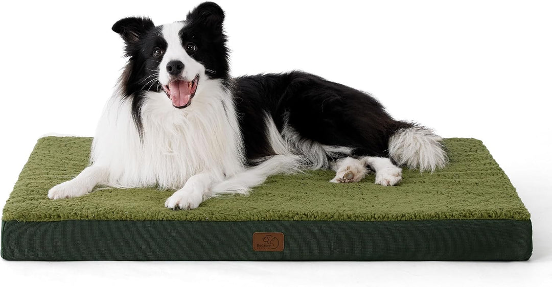 BEDSURE orthopädisches Hundebett mittelgrosse Hunde - 91x69x7.6cm Hundekissen flauschig Hundematte w