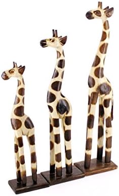 3 er Set 100cm 50cm 40cm Holz Holzgiraffen Familie Holzgiraffe Giraffe Afrika Stil GH, 3 Er Set 100c