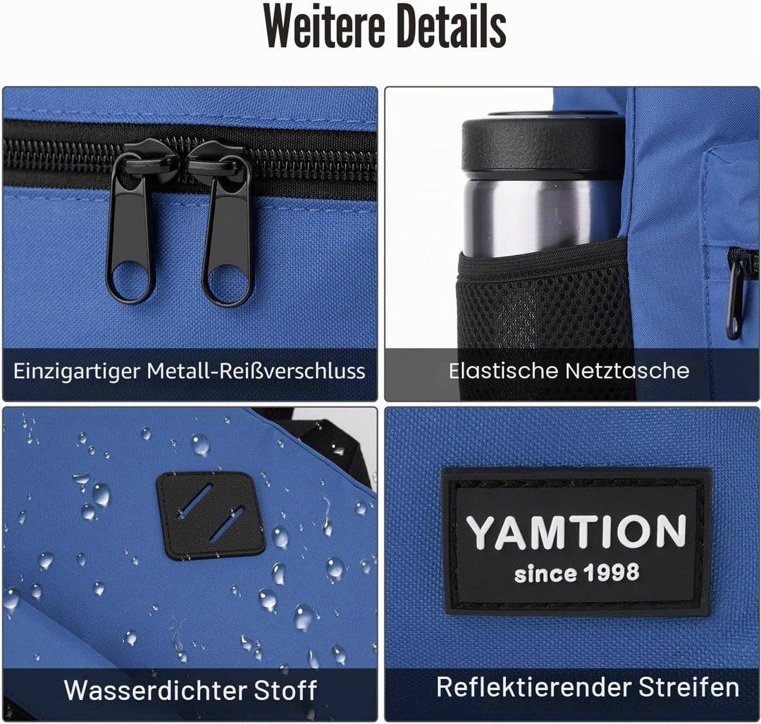 YAMTION Schulrucksack Jungen Teenager Rucksack Herren,Schultasche Schulranzen Rucksack Schule mit 15