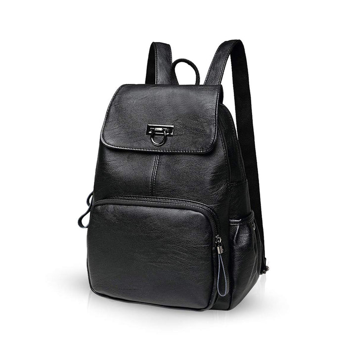 NICOLE & DORIS Damen Lederrucksack Lässiger Damenrucksack für Damen Rucksackbeutel für Damen schwarz